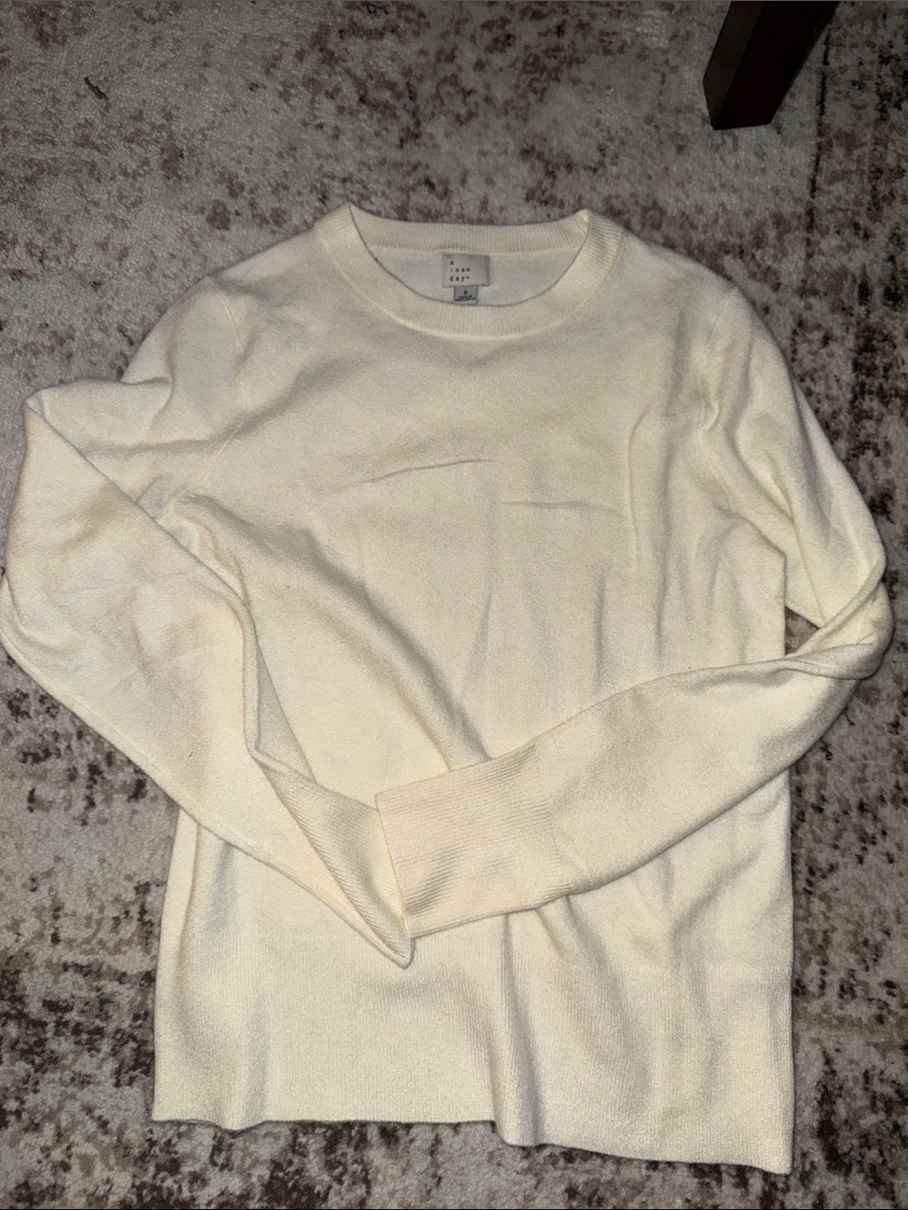 a new day Cream Crewneck Sweater - Classic Knit